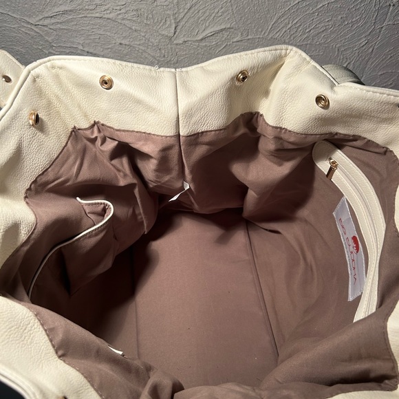 Big Buddha Ivory & Gold Large Satchel - Picture 7 of 7